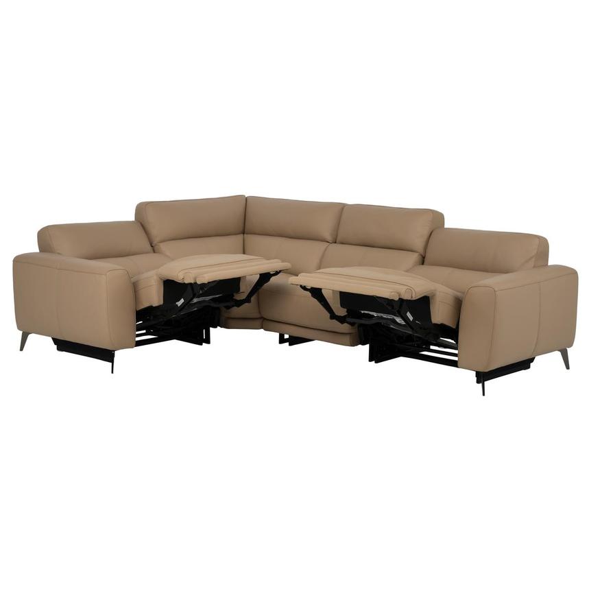 Granet Dark Cream Leather Power Reclining Sectional with 4PCS/2PWR alternate image, 4 of 13 images.