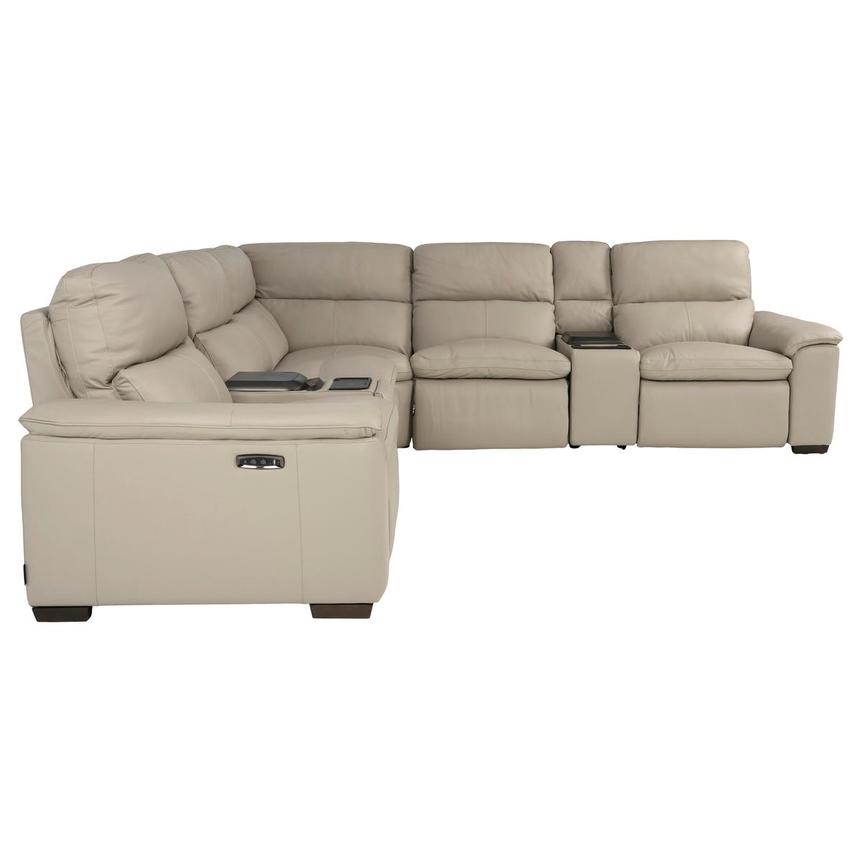 Volt Taupe Leather Power Reclining Sectional with 7PCS/3PWR alternate image, 4 of 11 images.