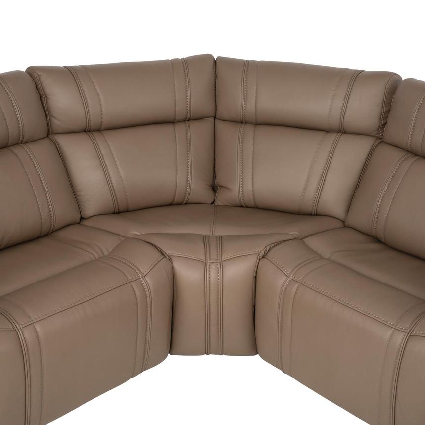 Galaxy Light Brown Leather Power Reclining Sectional with 6PCS/2PWR alternate image, 9 of 21 images.