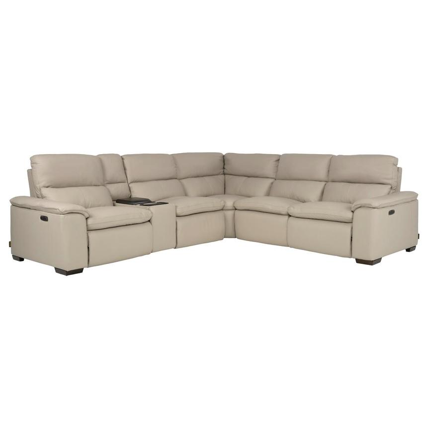 Volt Taupe Leather Power Reclining Sectional with 6PCS/2PWR alternate image, 4 of 11 images.