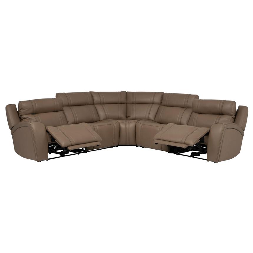 Galaxy Light Brown Leather Power Reclining Sectional with 5PCS/2PWR alternate image, 2 of 12 images.