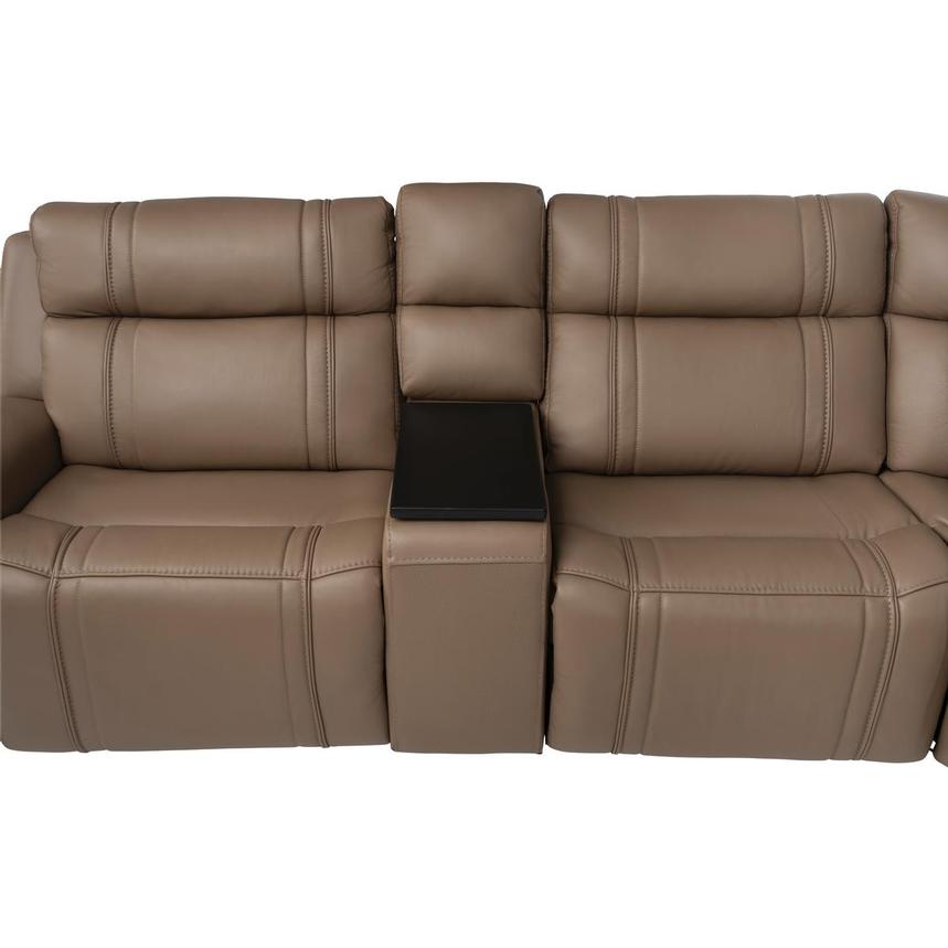 Galaxy Light Brown Home Theater Leather Seating with 5PCS/2PWR alternate image, 14 of 23 images.