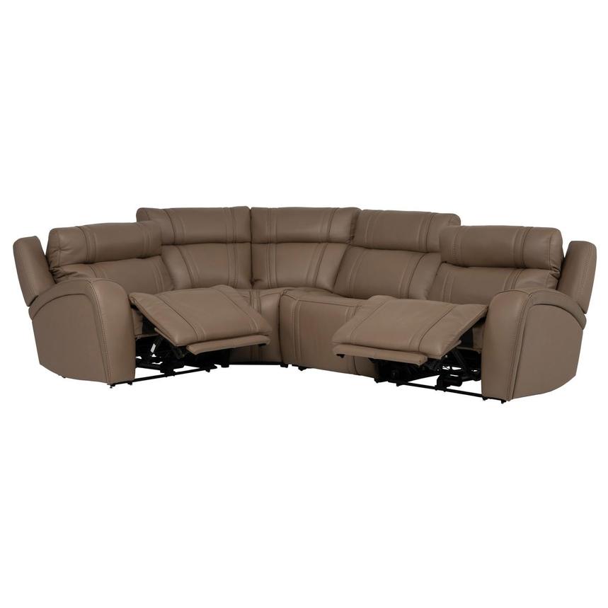 Galaxy Light Brown Leather Power Reclining Sectional with 4PCS/2PWR alternate image, 2 of 6 images.