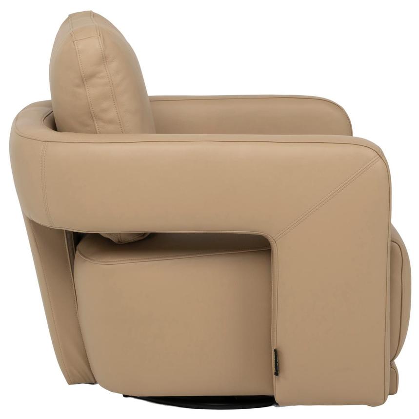 Carmello Dark Cream Leather Swivel Chair  alternate image, 4 of 11 images.