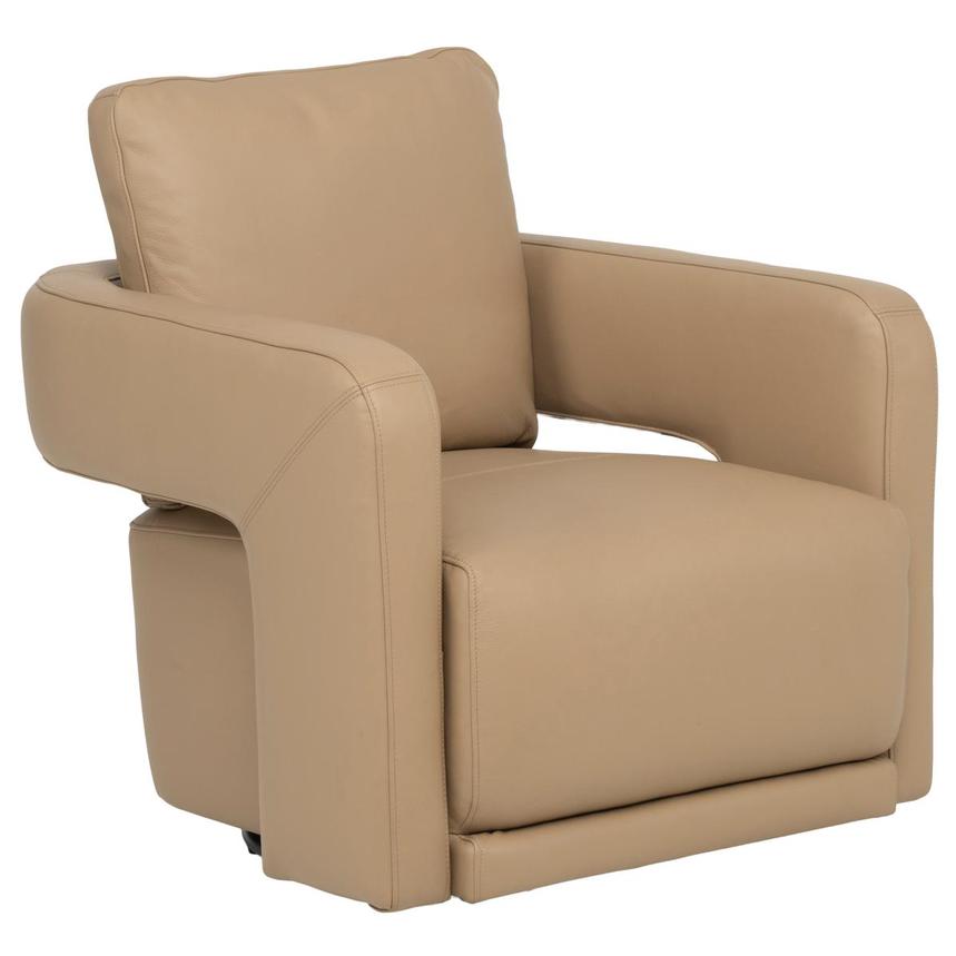 Carmello Dark Cream Leather Swivel Chair  alternate image, 4 of 12 images.