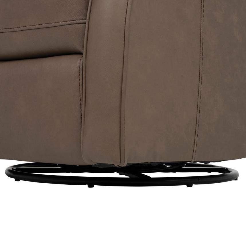 Lucca Brown Leather Power Swivel Glider Recliner alternate image, 9 of 11 images.