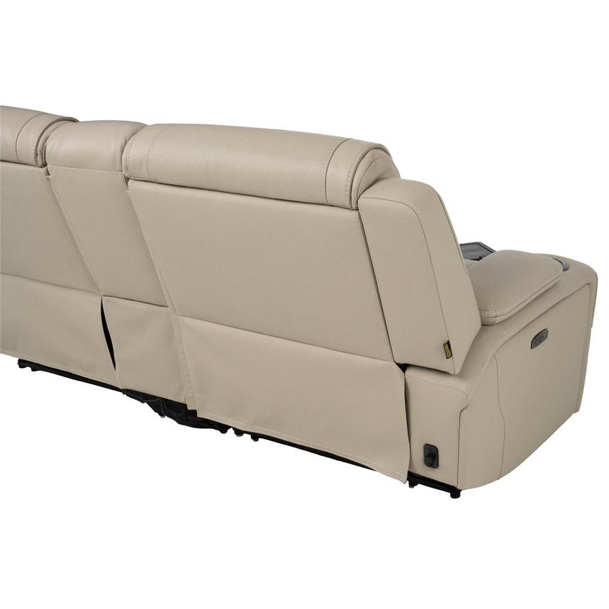 Odyssey Beige 6PCS/3PWR Leather Power Reclining Sectional w/Beverage Cooler alternate image, 4 of 13 images.