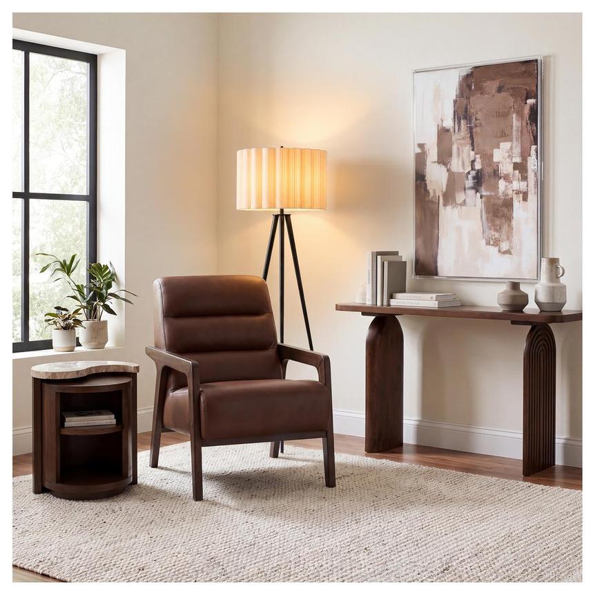 Clayton Leather Accent Chair  alternate image, 2 of 11 images.