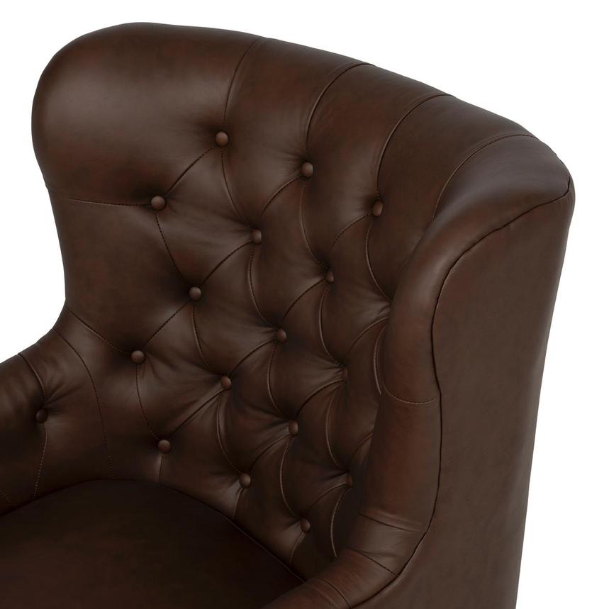 Belvedere Brown Leather Accent Chair alternate image, 7 of 10 images.