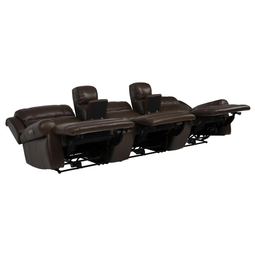 Bruno Brown Home Theater Leather Seating with 5PCS/3PWR alternate image, 4 of 13 images.