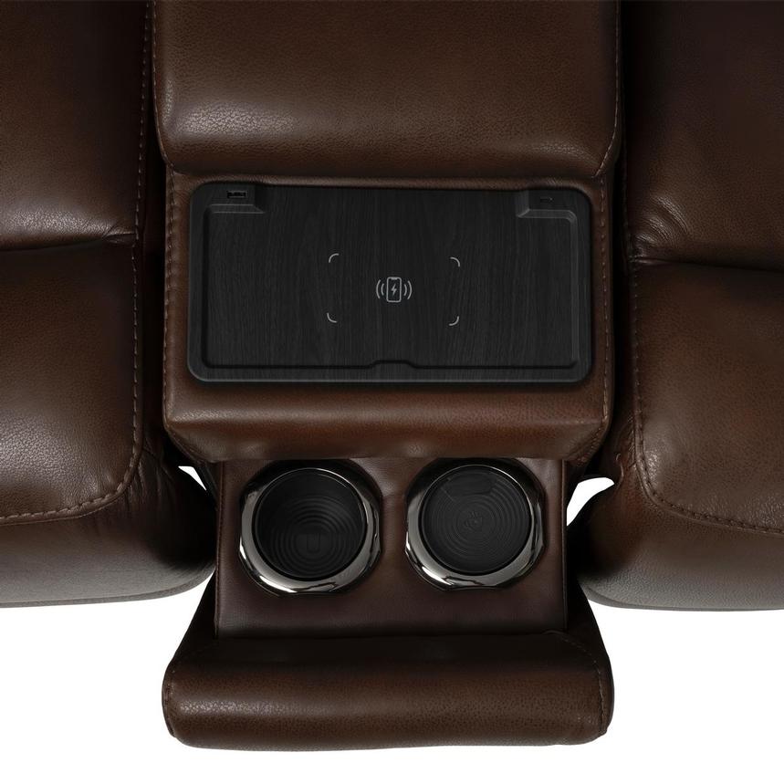 Bruno Brown Leather Power Reclining Sectional with 6PCS/2PWR  alternate image, 9 of 14 images.