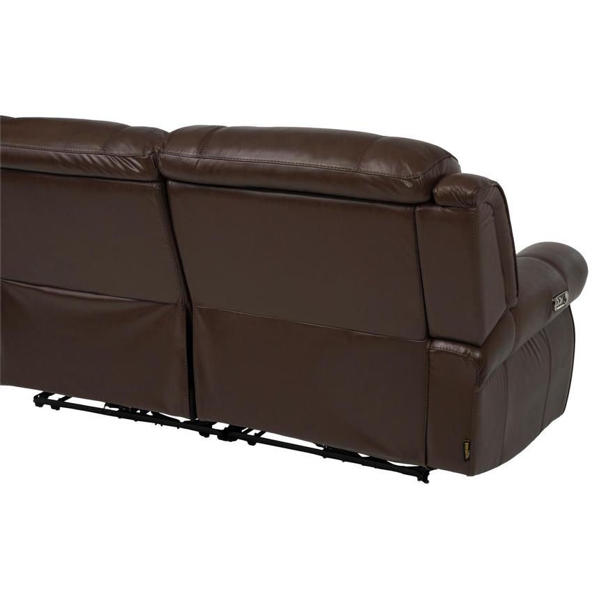 Bruno Brown Leather Power Reclining Sectional with 4PCS/2PWR alternate image, 4 of 10 images.