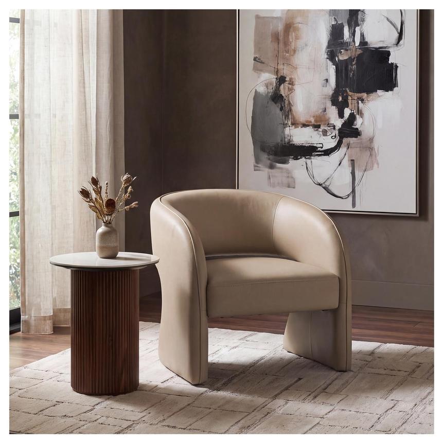 Emerson Taupe Leather Accent Chair alternate image, 2 of 9 images.