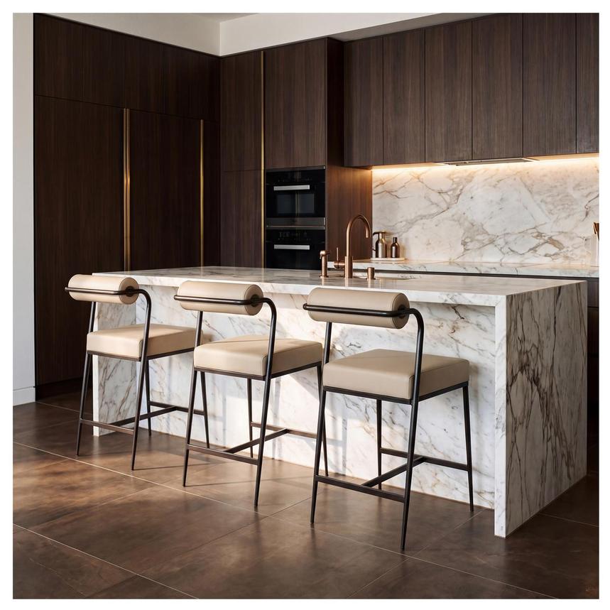 Rollo Taupe Counter Stool alternate image, 2 of 8 images.