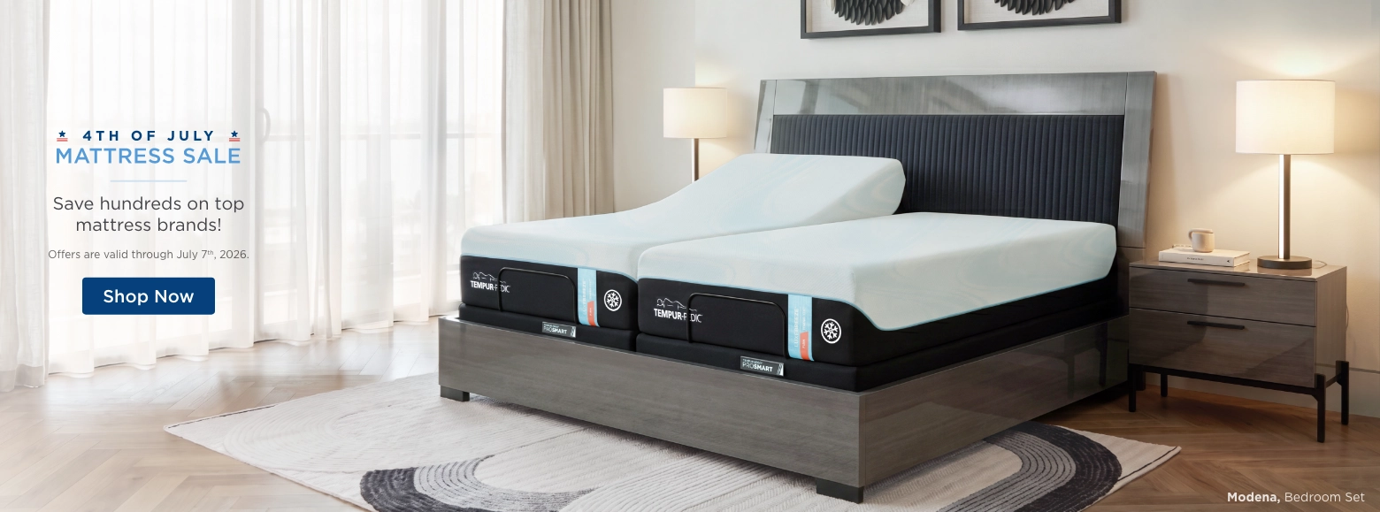 4th July Mattress Sale. Save hundreds on top mattress brands! Offers are valid through July 7th, 2026. Shop Now