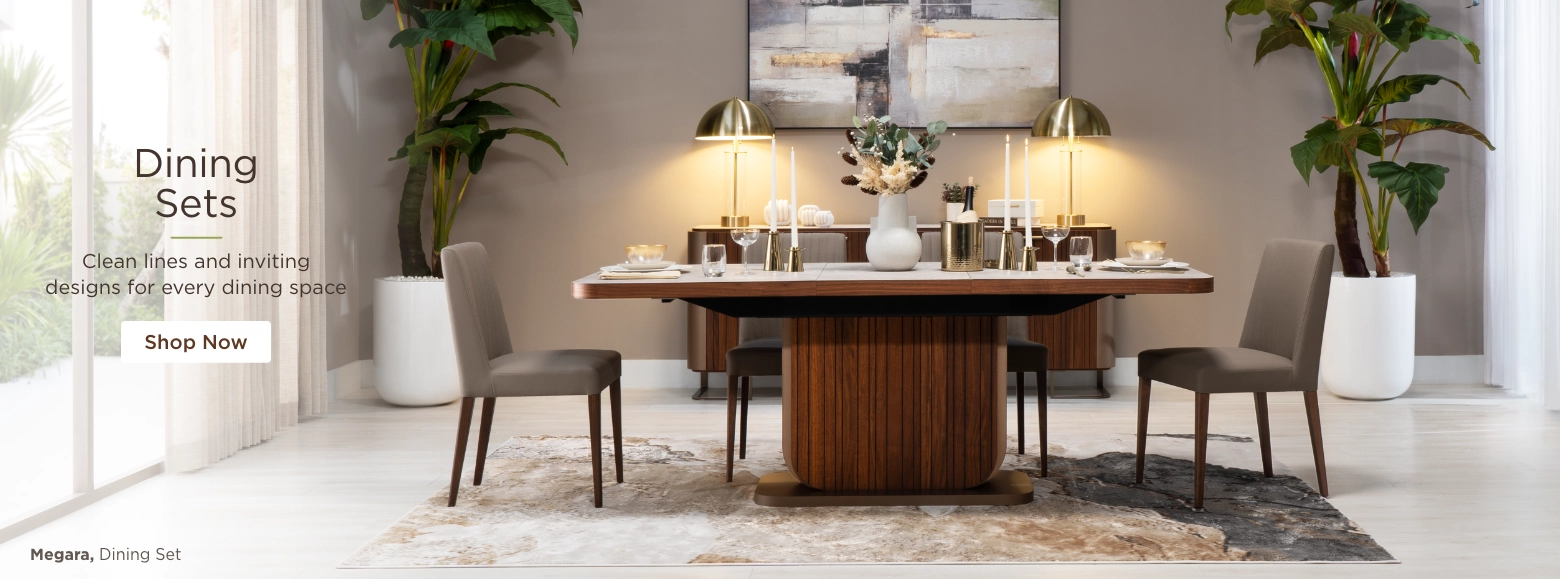 Dining Sets. Clean lines and inviting designs for every dining space. Shop Now