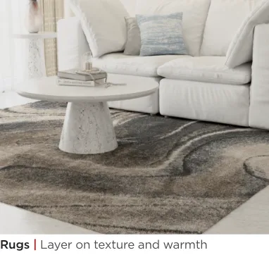 Rugs. Layer on texture and warmth