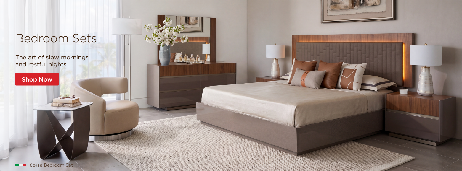 Bedroom Sets. The art of slow mornings and restful nights. Shop Now.