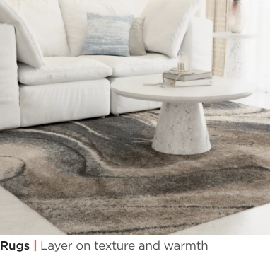 Rugs. Layer on texture and warmth