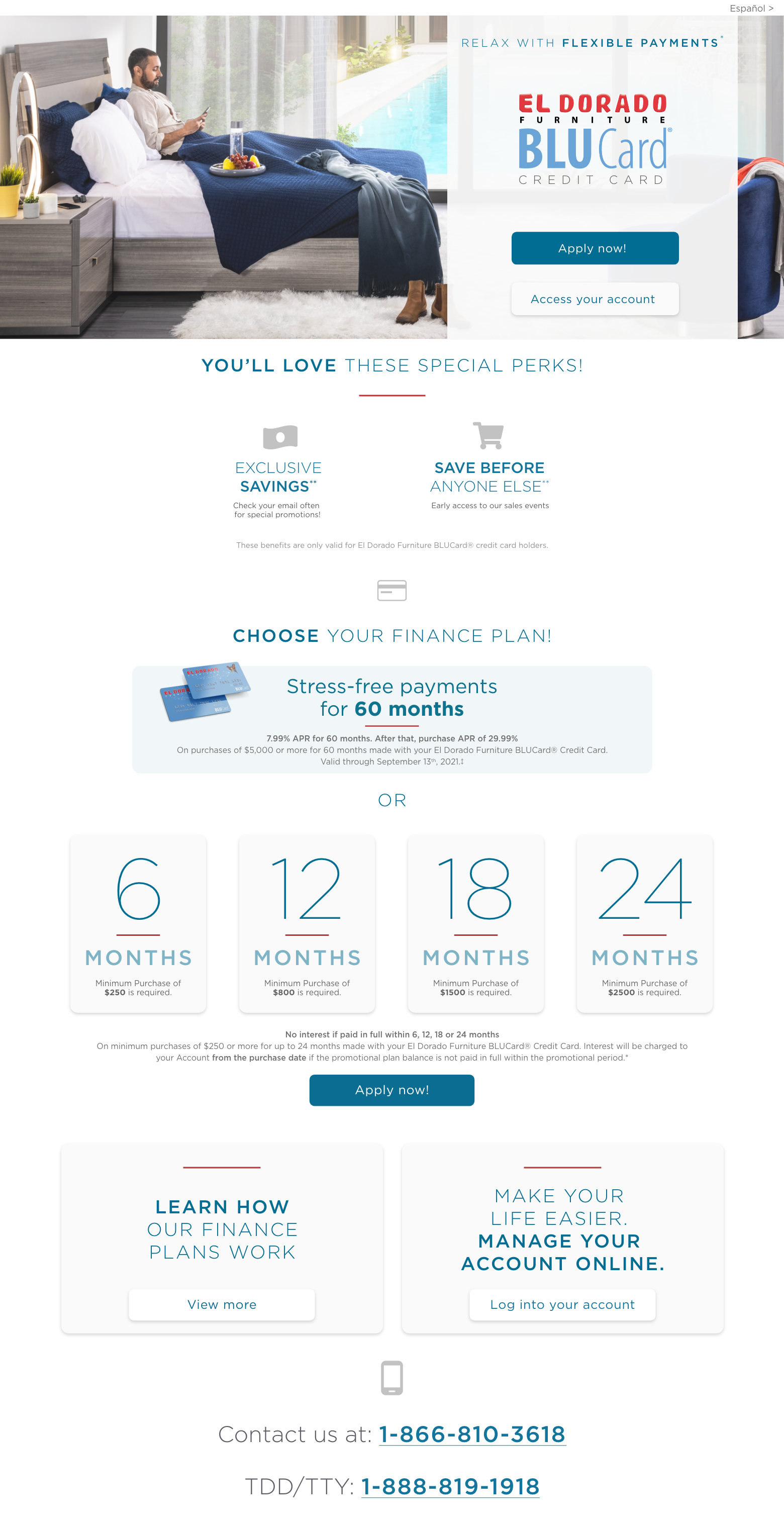 El Dorado Furniture BLUCard® Credit Card El Dorado Furniture